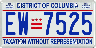 DC license plate EW7525