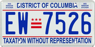 DC license plate EW7526