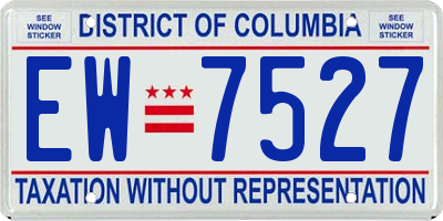 DC license plate EW7527