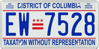 DC license plate EW7528