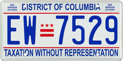 DC license plate EW7529