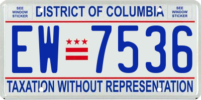 DC license plate EW7536