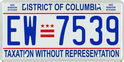 DC license plate EW7539