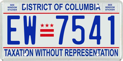 DC license plate EW7541