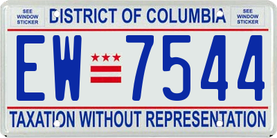 DC license plate EW7544