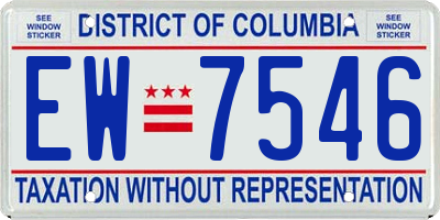 DC license plate EW7546