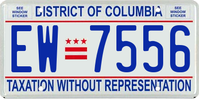 DC license plate EW7556