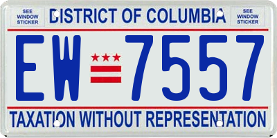 DC license plate EW7557