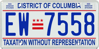 DC license plate EW7558