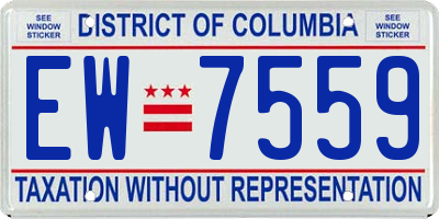 DC license plate EW7559