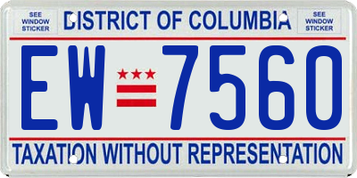 DC license plate EW7560