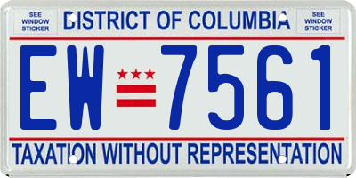 DC license plate EW7561
