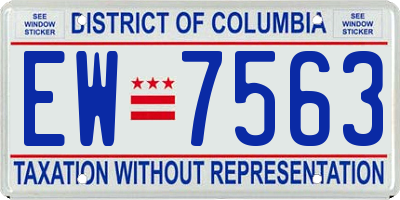 DC license plate EW7563