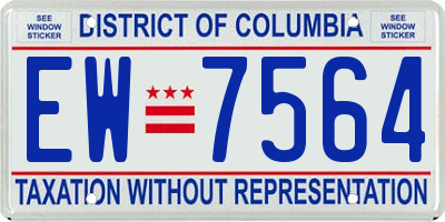 DC license plate EW7564