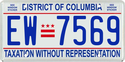 DC license plate EW7569