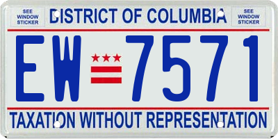 DC license plate EW7571