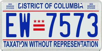 DC license plate EW7573