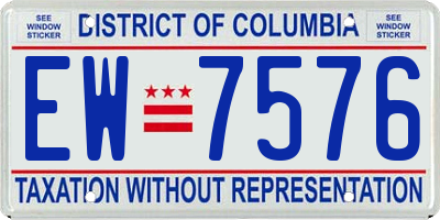 DC license plate EW7576