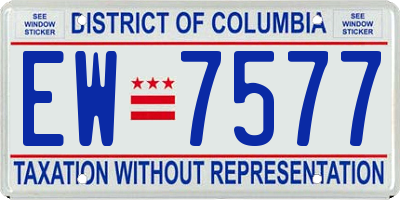 DC license plate EW7577