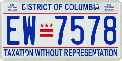 DC license plate EW7578