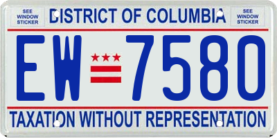 DC license plate EW7580