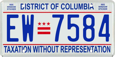 DC license plate EW7584