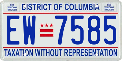 DC license plate EW7585