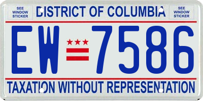 DC license plate EW7586