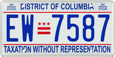 DC license plate EW7587