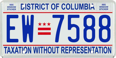 DC license plate EW7588