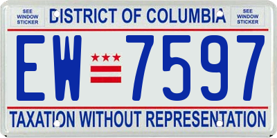 DC license plate EW7597