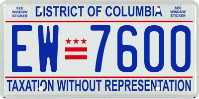DC license plate EW7600