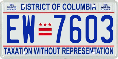 DC license plate EW7603