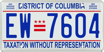 DC license plate EW7604