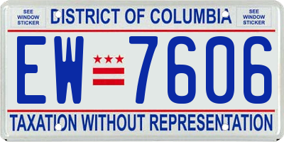 DC license plate EW7606