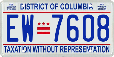 DC license plate EW7608