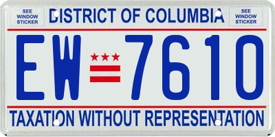DC license plate EW7610