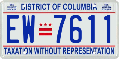 DC license plate EW7611