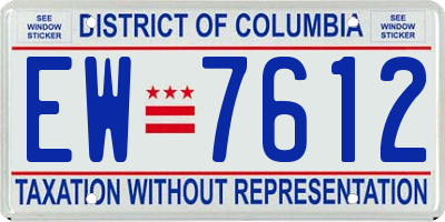 DC license plate EW7612