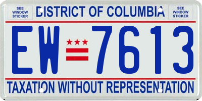 DC license plate EW7613