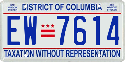 DC license plate EW7614