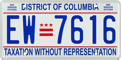 DC license plate EW7616