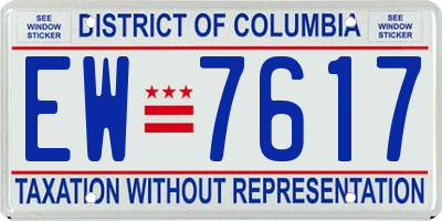 DC license plate EW7617