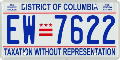 DC license plate EW7622