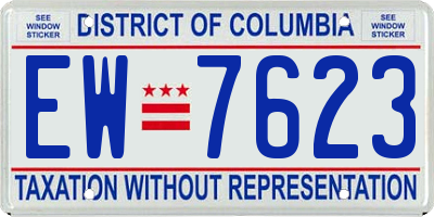 DC license plate EW7623