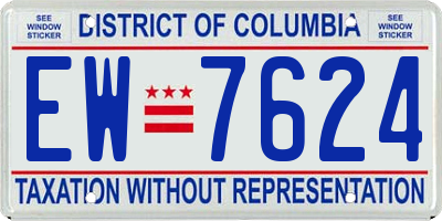 DC license plate EW7624