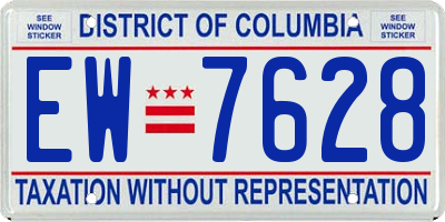 DC license plate EW7628