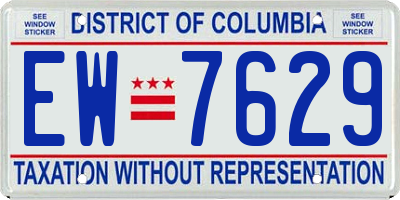 DC license plate EW7629