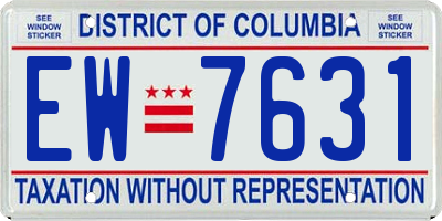 DC license plate EW7631