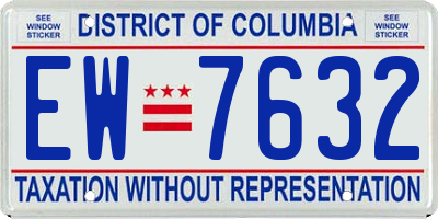 DC license plate EW7632